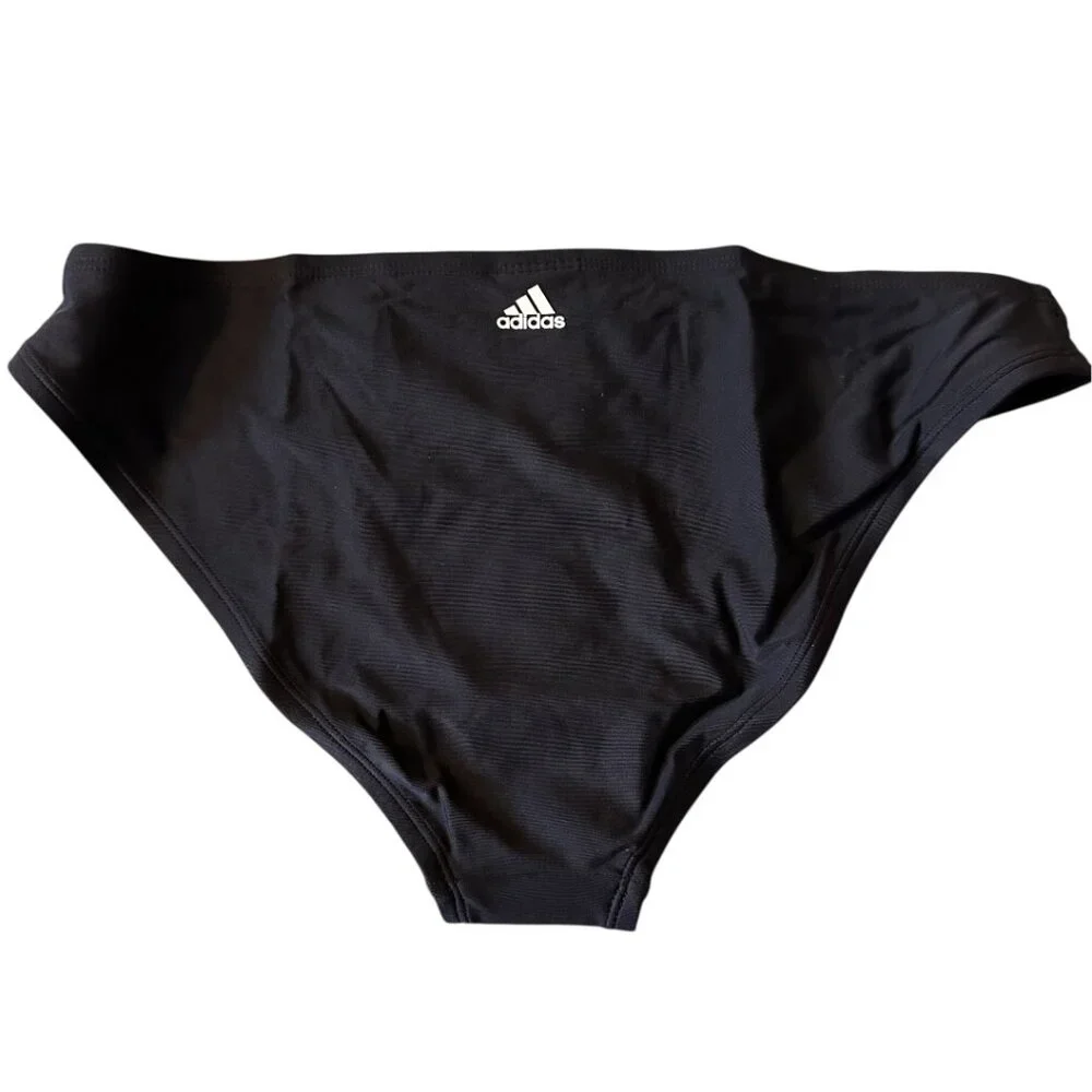 Adidas Women’s Black Hipster Bikini Bottom Size L NWT